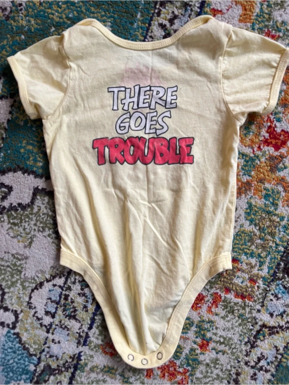 Here Comes Trouble Short-Sleeve Bodysuit - Cream